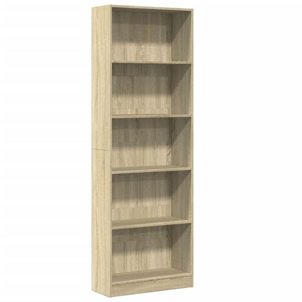 vidaXL B&uuml;cherregal Sonoma-Eiche 60x24x176 cm Holzwerkstoff