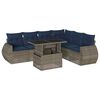 vidaXL 7-teiliges Gartensofa-Set mit Kissen, grau, Polyrattan