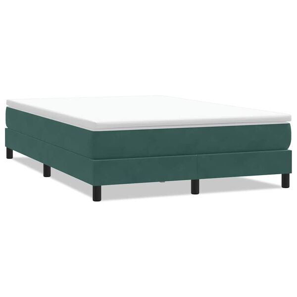 vidaXL Boxspringbett ohne Matratze Dunkelgrün 140x220 cm Samt