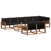 vidaXL Outdoor-Sofagarnitur mit Kissen 9 pcs Nat&uuml;rlich und Schwarz