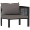 vidaXL Sofa-Eckelement mit Linker Armlehne Poly Rattan Anthrazit