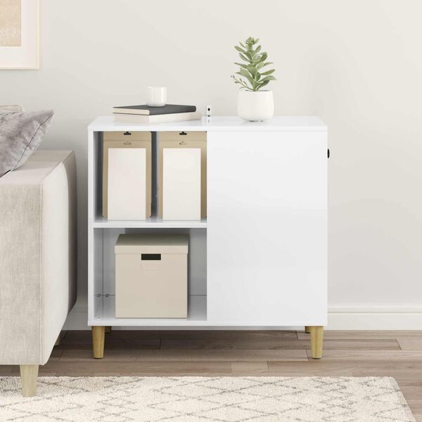 vidaXL Katzenhaus Gl&auml;nzend Wei&szlig; 72 x 42,5 x 70 cm Holzwerkstoff