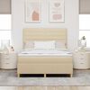 vidaXL Boxspringbett mit Matratze Creme 140 x 190 cm Stoff