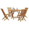 vidaXL Garten Essgruppe 5 pcs Braun Massivholz Teak