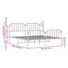 vidaXL Bettgestell mit Kopf- und Fu&szlig;teil Metall&nbsp;Wei&szlig; 183x213 cm