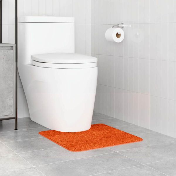 vidaXL Rutschfeste Badematte mit Toilettenausschnitt Orange 50 x 50 cm