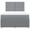 vidaXL Boxspringbett mit Matratze Hellgrau 160x200 cm Stoff
