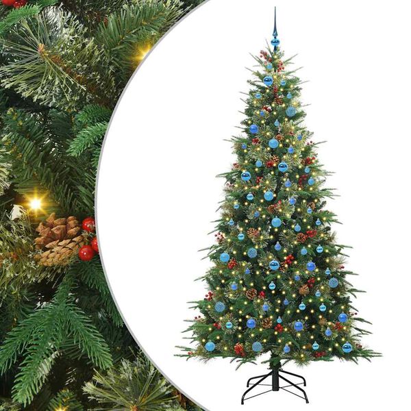 vidaXL K&uuml;nstlicher klappbarer Weihnachtsbaum Gr&uuml;n 240 cm PE und PVC