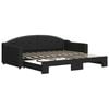 vidaXL Tagesbett Ausziehbar Schwarz 90x190 cm Stoff