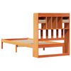 vidaXL Massivholzbett mit Regal ohne Matratze Wachsbraun 75x190 cm