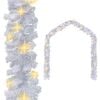 vidaXL Weihnachtsgirlande mit LED-Lichtern 10 m Wei&szlig;