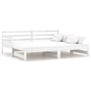 vidaXL Tagesbett Ausziehbar Wei&szlig; Kiefer Massivholz 2x(90x200) cm