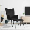 vidaXL Relaxsessel mit Hocker Schwarz Stoff