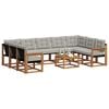 vidaXL Outdoor-Sofagarnitur mit Kissen 10 pcs Nat&uuml;rlich und Hellgrau