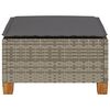 vidaXL Gartenhocker mit Kissen Grau 63,5x56x32 cm Poly Rattan