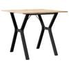 vidaXL Esstisch Y-Gestell 80x80x75 cm Massivholz Kiefer und Stahl