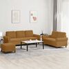 vidaXL 3-tlg. Sofagarnitur mit Kissen Braun Samt