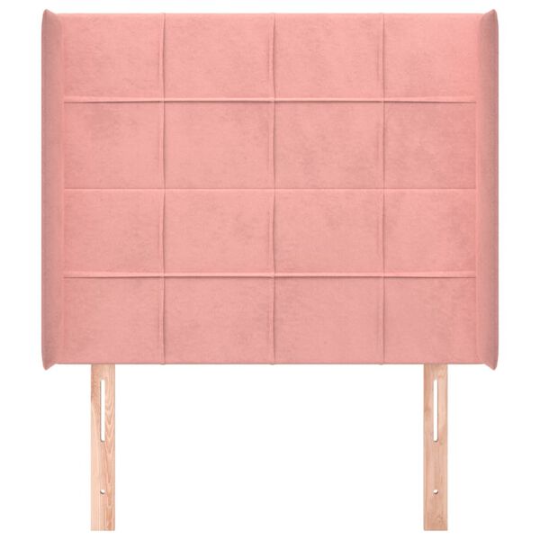 vidaXL Kopfteil mit Ohren Rosa 83x16x118/128 cm Samt
