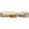 vidaXL Outdoor-Sofagarnitur 6 stk. Natur und Creme