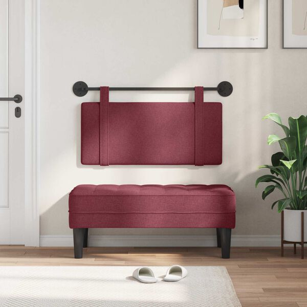 vidaXL H&auml;ngevorderseite Wandmontiert Uni Weinrot 90 x 55 x 5 cm Stoff