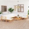 vidaXL 11-tlg. Garten-Lounge-Set mit Creme Kissen Massivholz Teak