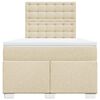 vidaXL Boxspringbett mit Matratze Creme 120x190 cm Stoff