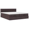 vidaXL Ottoman-Bett mit Matratzen Dunkelbraun 160x200 cm Stoff