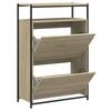 vidaXL Schuhschrank Sonoma-Eiche 75x34x112 cm Holzwerkstoff