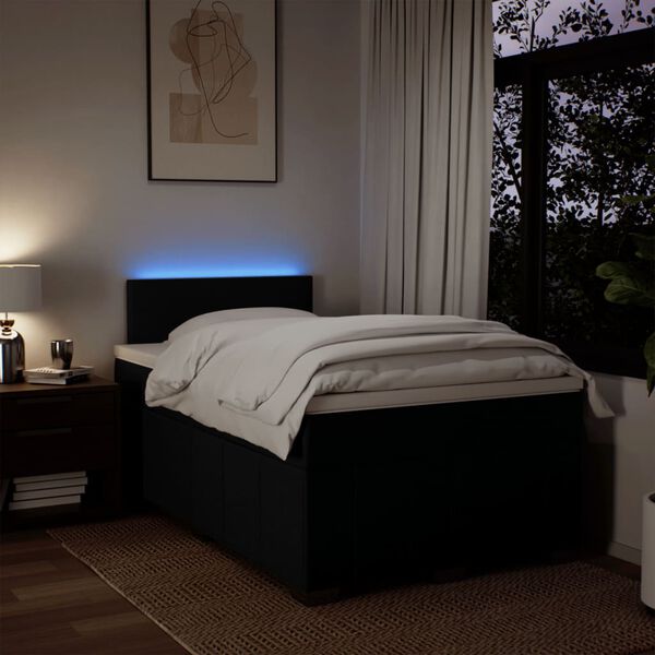 vidaXL Boxspringbett mit Matratze Schwarz 120x190 cm Stoff