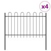 vidaXL Gartenzaun 4 pcs Grau 6,8 x 1,2 m Pulverbeschichteter Stahl
