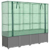 vidaXL Hochbeet mit Gew&auml;chshaus-Aufsatz Rattan-Optik 160x40x153 cm