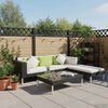 vidaXL 4-tlg. Garten-Lounge-Set mit Auflagen Poly Rattan Schwarz