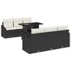 vidaXL Gartensofa-set 7 stk. Schwarz und Creme Poly-Rattan