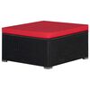 vidaXL 9-tlg. Garten-Sofagarnitur mit Kissen Rot Poly Rattan