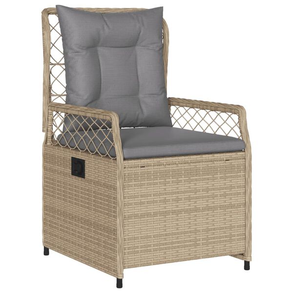 vidaXL 3-tlg. Garten-Essgruppe mit Kissen Beige Poly Rattan