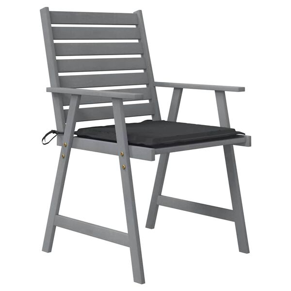 vidaXL Garten-Essst&uuml;hle mit Kissen 4 Stk. Massivholz Akazie