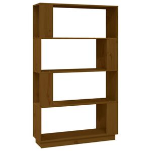 vidaXL B&uuml;cherregal/Raumteiler Honigbraun 80x25x132 cm Massivholz