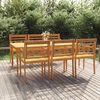 vidaXL 7-tlg. Garten-Essgruppe Massivholz Teak