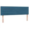 vidaXL Boxspringbett mit Matratze Dunkelblau 140x210 cm Samt