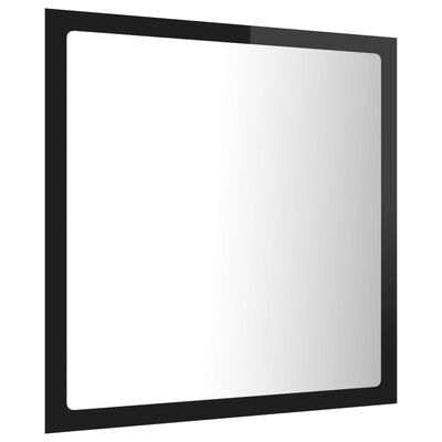 vidaXL LED-Badspiegel Hochglanz-Schwarz 40x8,5x37 cm Acryl
