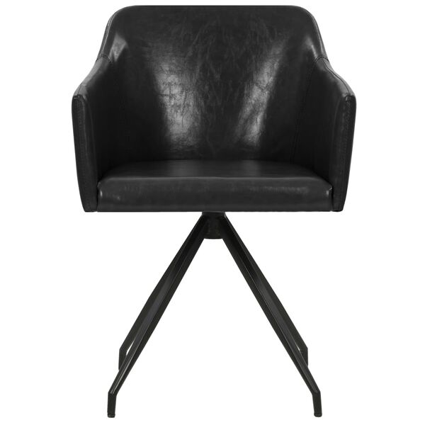 vidaXL Esszimmerst&uuml;hle 2 Stk. Drehbar Schwarz Kunstleder