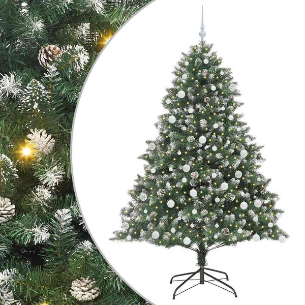 vidaXL K&uuml;nstlicher Weihnachtsbaum mit 300 LEDs mit St&auml;nder Gr&uuml;n 180 cm