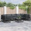 vidaXL Gartensofa-set mit Kissen 7 pcs Schwarz Aluminium