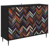 vidaXL Sideboard OMMEN Schwarz Eichen-Optik 102 x 33 x 76 cm
