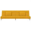 vidaXL Schlafsofa 2-Sitzer mit 2 Kissen Gelb Stoff