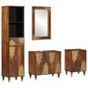 vidaXL Badezimmerschrank-Set mit T&uuml;r 4 pcs Honigbraun Massivholz Mango