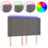 vidaXL LED Kopfteil Grau 147x16x118/128 cm Kunstleder