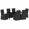vidaXL Garten Essgruppe mit Kissen 7 pcs Schwarz Poly-Rattan