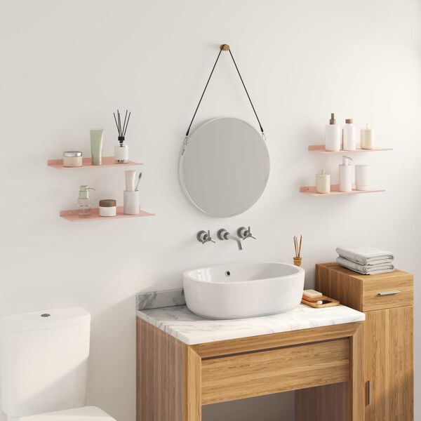 vidaXL Schwebendes Regal 4 pcs Rosa 40 x 18 x 2,5 cm Stahl