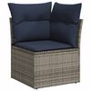 vidaXL 10-tlg. Garten-Sofagarnitur mit Kissen Grau Poly Rattan Akazie